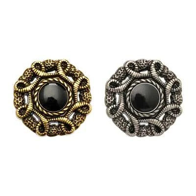 5pcs Vintage Snake Pattern Metal Button with Black Enamel for Sewing DIY Crafts - Image 1 of 3