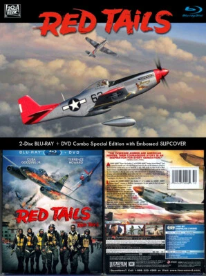Blu-ray+DVD George Lucas RED TAILS + slipcover WWII Tuskegee Airmen OOP Region A Foto 1 de 4