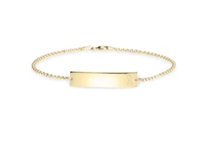 24K GOLD PLATING ENGRAVED INITIAL BAR BRACELET - Picture 1 of 1