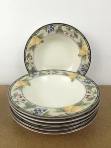 6 Mikasa Intaglio Garden Harvest Rimmed Soup Bowls     - Picture 1 of 3