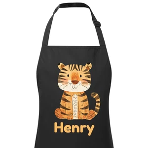 Personalised Any Name Tiger Waterproof Kids Apron. Craft Bake Cook. Boy Girl - Picture 1 of 12