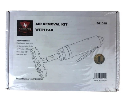 Neiko Air Removal Kit W/Pad Pneumatic Pinstripe Adhesive Sticker Eraser 30104B Foto 1 de 4