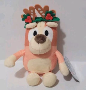2018 Bluey Soft Bingo Plüsch 7 Zoll mit Rucksack Clip in Weihnachtsgeweih mit Etikett - Bild 1 von 8