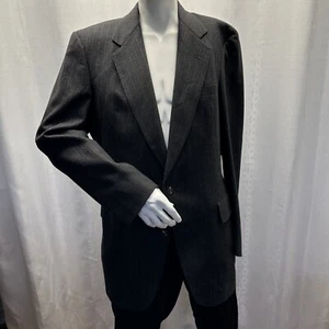 Abrigo de traje para hombre Hart Schaffner Marx 100 % lana vintage 1964-70 gris a rayas - Imagen 1 de 18
