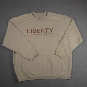 Liberty University Flames Pullover Womens L Cream Corded Sweatshirt - Picture 1 of 15