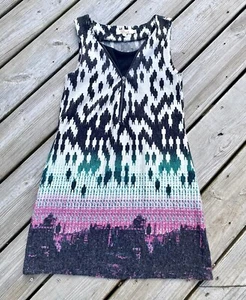 Aryeh Dress Womens Large Multicolor Anthropologie Knit Knee Sleeveless Boho - Picture 1 of 4