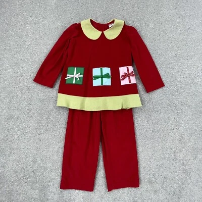Conjunto de Navidad para niños pequeños Pantalones Camisa 4T Bordado Regalos Boutique Pana Roja Foto 1 de 4
