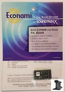 SoundTraxx ~ Econami ~ ECO-21PNEM ~ 21 Pin ~ Diesel ~ DCC Sound Decoder ~ 882006
