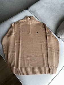 Polo Ralph Lauren Cotton Quarter-Zip Jumper M medium men's - Picture 1 of 7