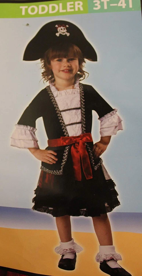 Halloween Deluxe Cute ROYAL PIRATE COSTUME, LITTLE GIRLS - 2T - Dress Up - Image 1 of 1