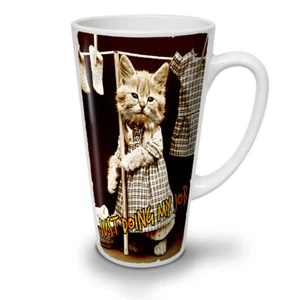 Wellcoda Doing Job Kitty niedliche Wäsche Latte Becher 12/17oz - Bild 1 von 15