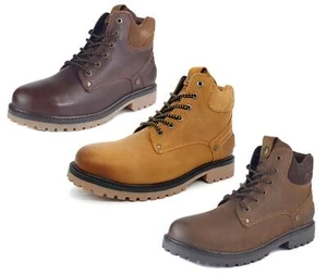 Botas de Encaje de Cuero Wrangler Yuma para Hombre Marrón Gris Camello Informales - Imagen 1 de 16