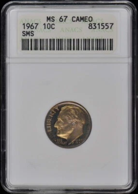 1967 10C SMS Roosevelt Dime ANACS SP67 - Image 1 of 2