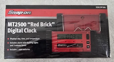 SNAP-ON TOOLS COLLECTIBLE MT2500 SCANNER RED BRICK DIGITAL CLOCK SSX25P106 - Image 1 of 4