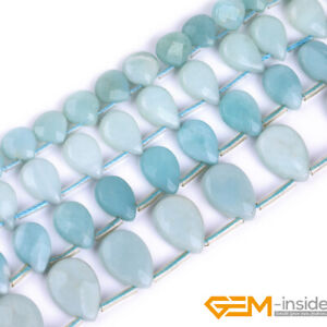 AAA Natural Amazonite Stone Faceted Teardrop Spacer Beads For Jewelry Making 15"