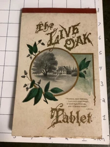 Original Vintage Paper Tablet: THE LIVE OAK circa late 1800's or early 1900's - Picture 1 of 6