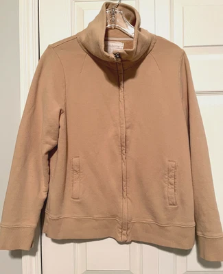 VTG Liz Claiborne Zip Mock Turtle Sweatshirt BEIGE SIZE L - Image 1 of 3
