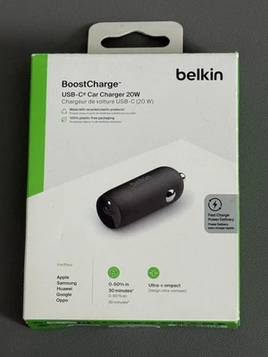 NEW Sealed Belkin USB-C Car Charger 20W Fast Universal Charger - Image 1 of 2