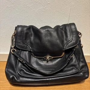 COACH Black Leather Shoulder Bag with Tassels - Picture 1 of 6