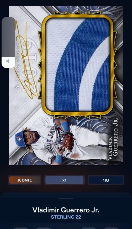 TOPPS BUNT STERLING 22 - TARJETA DIGITAL ICÓNICA 183cc Vladimir Guerrero Jr Foto 1 de 4