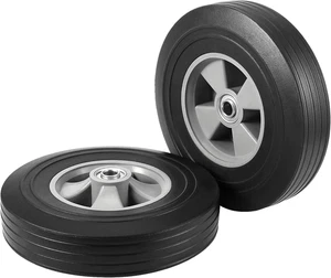 2 Pack 10 X 2.5 Inches Solid Rubber Hand Truck Wheel, 5/8 Inch Axle Size, Univer - Picture 1 of 12