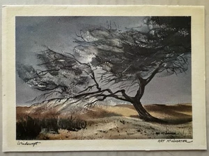 Arte McWhorter WINDSWEPT Acuarela Impresión 7x5 pulgadas Miniatura Tesoro Arte Occidental - Imagen 1 de 3