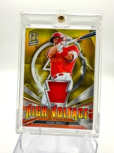 2021 Panini Spectra Mike Trout High Voltage Jersey Gold HV-MT LA Angels /10 - Picture 1 of 2