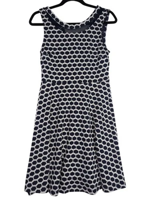 Vestido Stitch Fix Pixley Fit & Flare Para Mujer S Azul Blanco Carrera Retro Mod Chic Foto 1 de 4