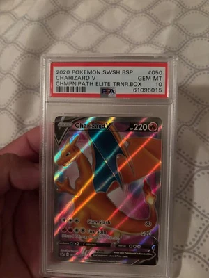 Charizard V SWSH050 SWSH: Sword & Shield Promo Cards Holo PSA 10 RARE Black star - Image 1 of 3