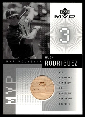 2002 Upper Deck MVP #B-AR Alex Rodriguez Game Souvenirs Bat - Image 1 of 2