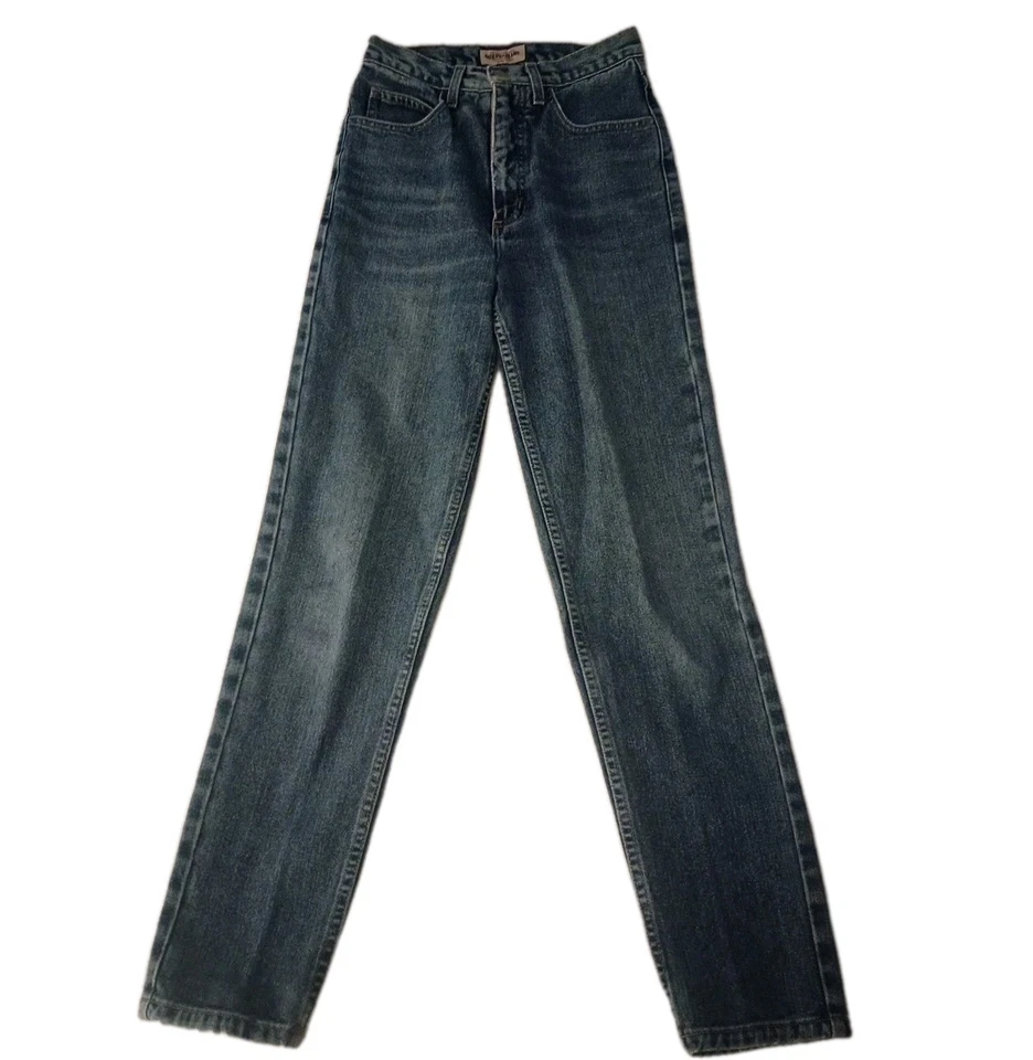 Y2K 复古 Guess 牛仔裤高腰锥形腿尺寸 28 80 年代派对 — 第 1/4 张图片