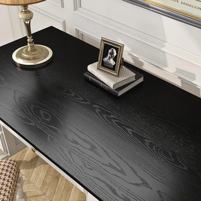 Thick Black Wood Contact Paper for Countertops Cabinets Waterproof Removable ... - Image 1 of 4