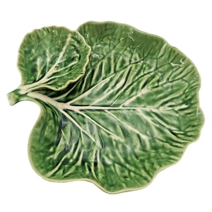 Bordallo Pinheiro Green Cabbage Leaf Portugal 10” Ceramic Serving Plate dish - Picture 1 of 7