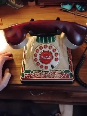 Teléfono fijo con botón pulsador Coca Cola 2001 vitral Foto 1 de 4