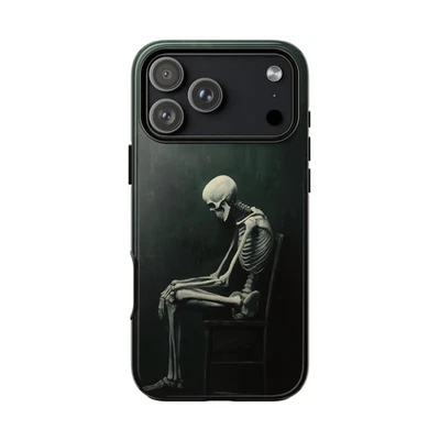 Phone Ink - Case for iPhone/Galaxy/Pixel - Skeleton Sitting on Chair - Image 1 of 4