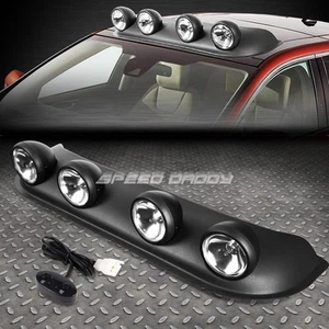 UNIVERSAL BLACK FRAME CHROME PAIR ROOF MOUNTED FOG LIGHT+SWITCH+HARNESS KIT - Bild 1 von 7