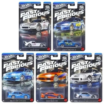 Fast & Furious remix grafico 5 auto VW Jetta Nissan ** Hot Wheels 2025 979L 1:64 - Immagine 1 di 2
