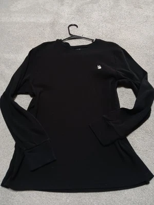 US Polo Assn. Camisa térmica para dormir de manga larga tejida gofre negra para hombre talla XL Foto 1 de 3