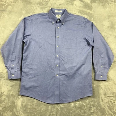 Camisa L.L.Bean Para Hombres Azul Oxford Resistente a Arrugas Manga Larga Con Botones 16.5 Foto 1 de 4