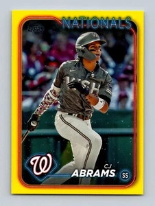 2024 Topps #37 CJ Abrams amarillo minorista Washington Nationals - Imagen 1 de 2