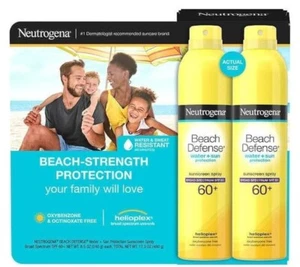 "Neutrogena" - Beach Defense - Sunscreen Lotion - SPF 60+ - 2 Pack 8.5 OZ Each - Picture 1 of 4