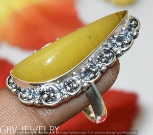 Yellow Lace Onyx Gemstone Ring 925 Silver Overlay Us Size 8.5" U300-G127 - Picture 1 of 1