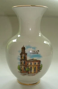 Schedel Bavaria Frankfurt a.M. Paulskirche Vintage Porcelain Vase Gold Trim - Picture 1 of 5