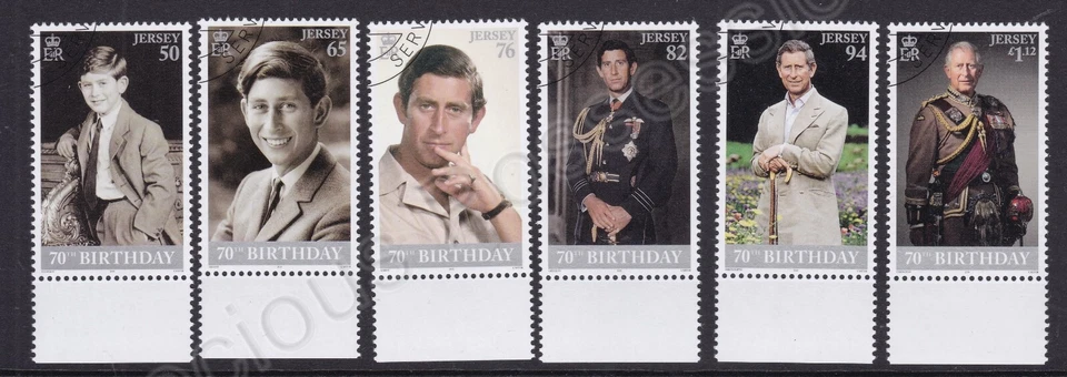 JERSEY SG 2310-2315 2018 USED CTO STAMP SET PRINCE CHARLES 70TH BIRTHDAY - Image 1 of 1