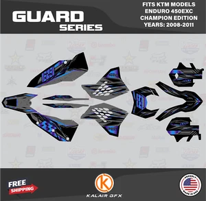 Graphics Kit for KTM Enduro 450EXC (2008-2011) Guard - PURPLE - Picture 1 of 6