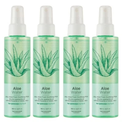 THE FACE SHOP Jeju Aloe Fresh Soothing Mist, 130 ml (4,39 oz) x paquete de 4 Corea Foto 1 de 4
