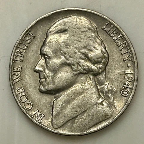 1940 Jefferson Nickel. Please Read Description. Your Actual Coin In Photo Cover