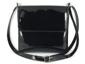 Womens Cool Faux Patent Leather Cross-Body Shoulder Bag Handbag Medium Size - Picture 1 of 15