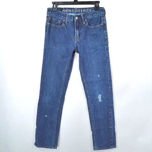 Pantalones de mezclilla American Eagle para hombre 28x27* azules ajustados elásticos desgastados lavado medio - Imagen 1 de 11
