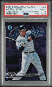 2017 Bowman Mega Box Chrome ROY FAV Purple Ref /250 Aaron Judge Rookie PSA 9 - Picture 1 of 2